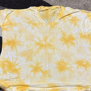 Livi Active Yellow Tie-Dye V-Neck Tee